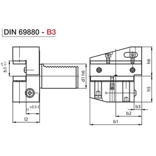 Porte-outil radial renversé droit  forme b3